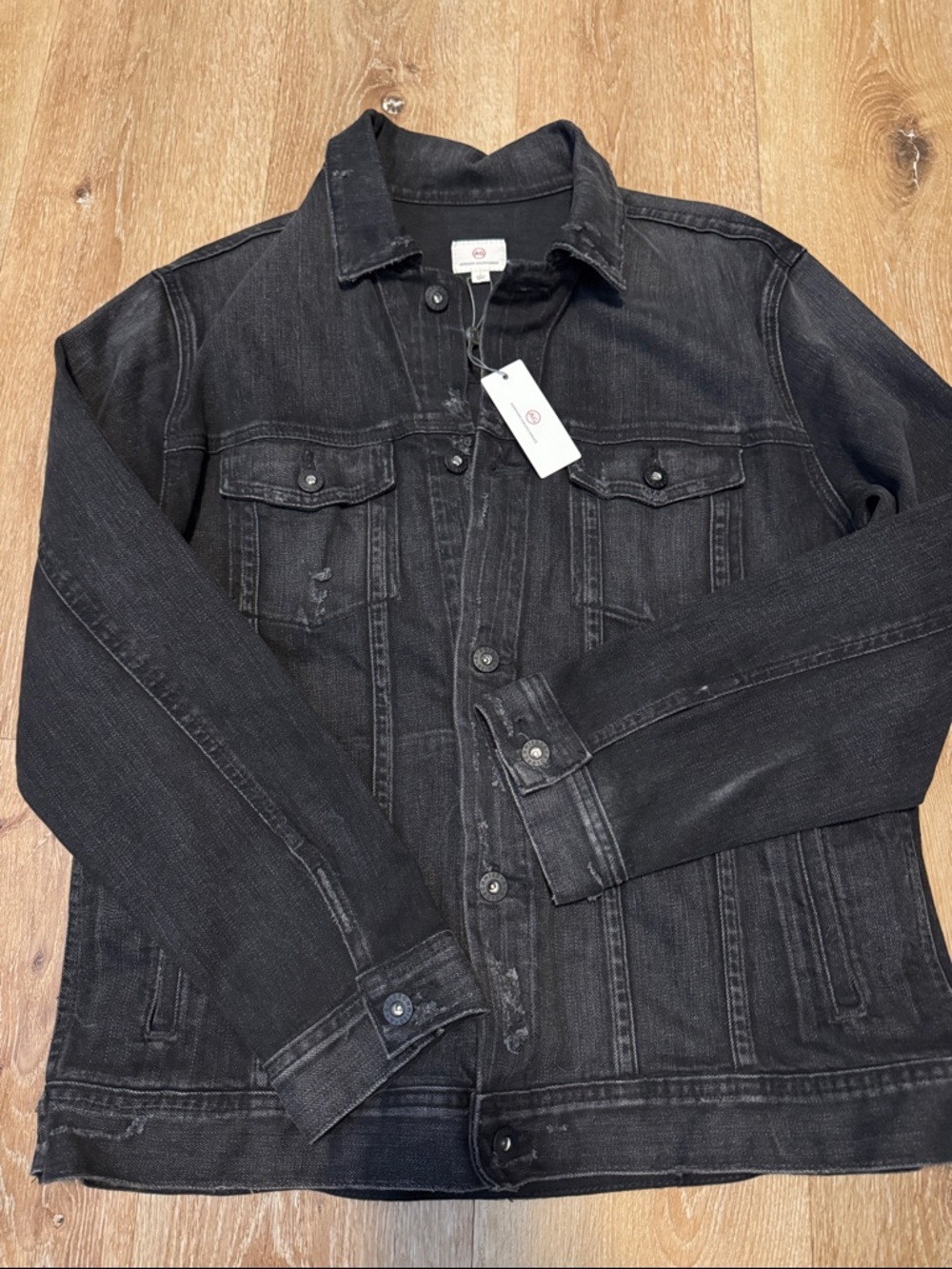 Ag Adriano Goldschmied Black Denim Jacket - Classic Trucker Style